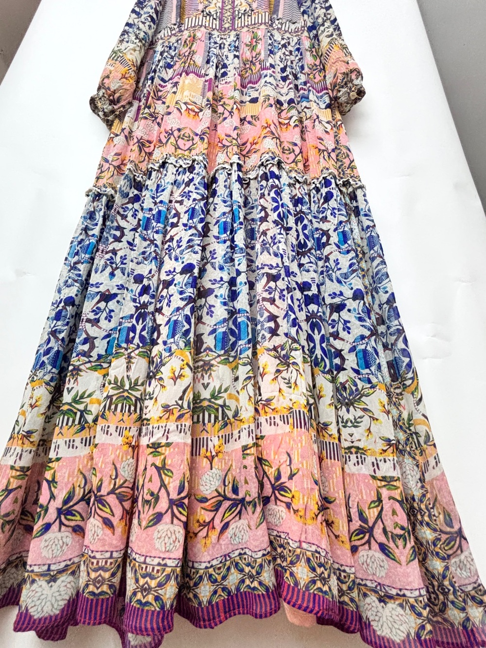 Anthropologie Boho Bhanuni by Jyoti Anastasia Sequin Floral Maxi Dress Large 12 - Picture 3 of 15